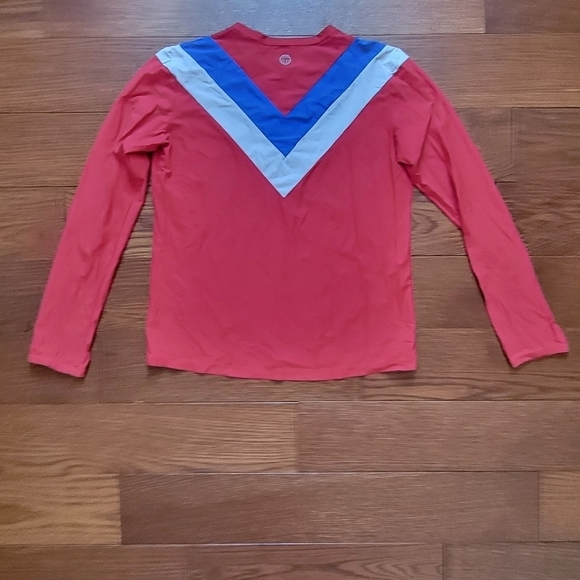 Tory Burch Sport Cheveron Top Colorblock Red White Blue - Picture 5 of 7